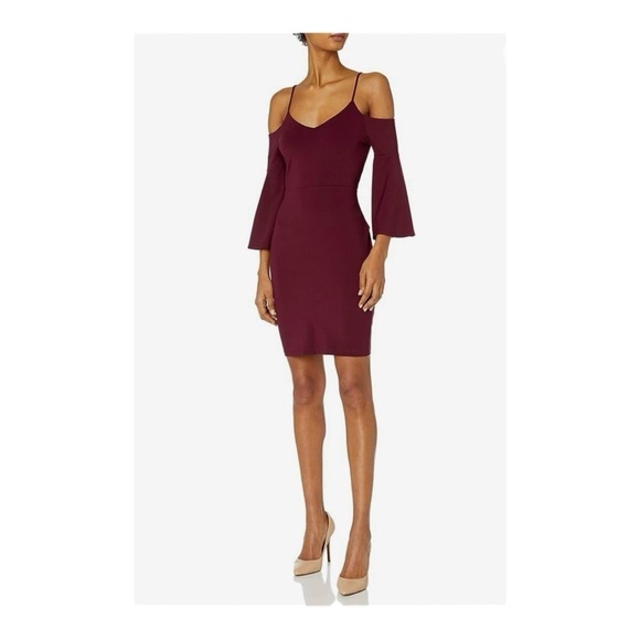 Susana Monaco Jemma Bell Sleeve Dress in Coffee NWT - Picture 1 of 7